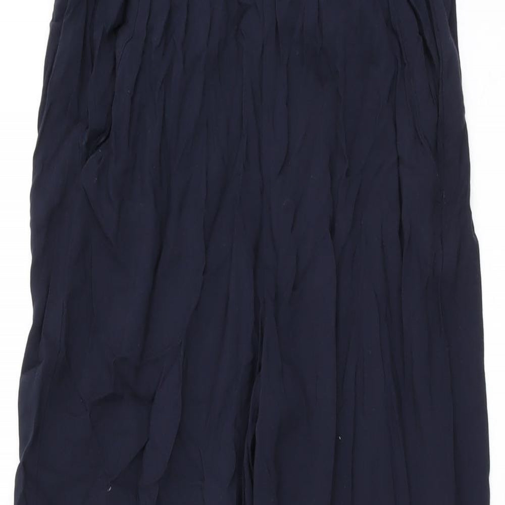 H&M Womens Blue Viscose Trousers Size 4 L28.5 in Regular