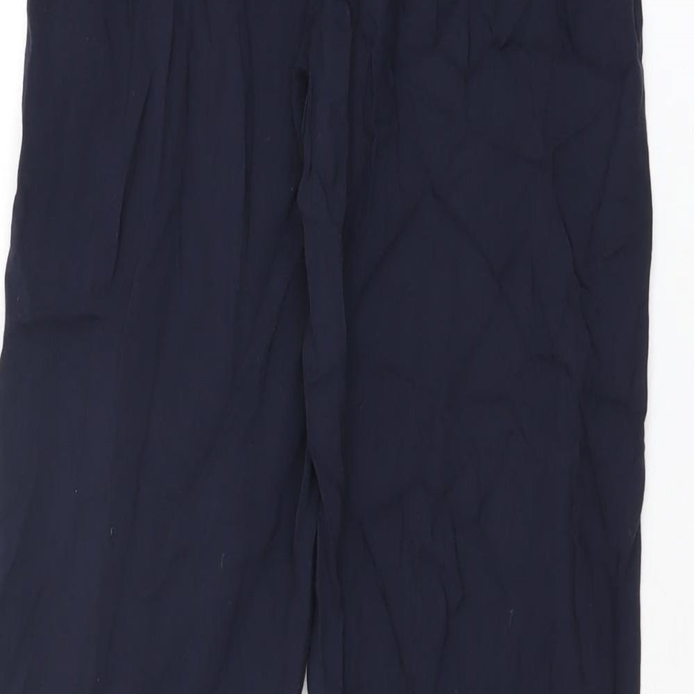 H&M Womens Blue Viscose Trousers Size 4 L28.5 in Regular