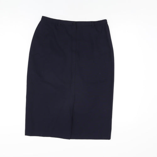 Paul Seperates Womens Blue Polyester Straight & Pencil Skirt Size 12 Zip