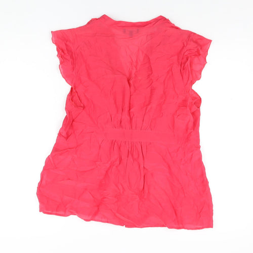 Et Vous Womens Pink Polyester Basic Button-Up Size 16 V-Neck
