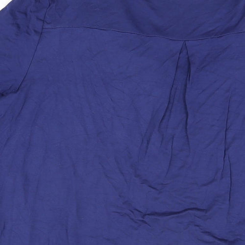 Together Womens Blue Polyamide Basic T-Shirt Size L V-Neck