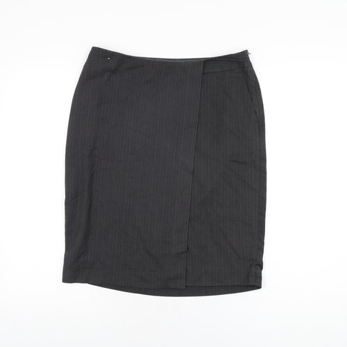 NEXT Womens Grey Polyester Straight & Pencil Skirt Size 10 Zip