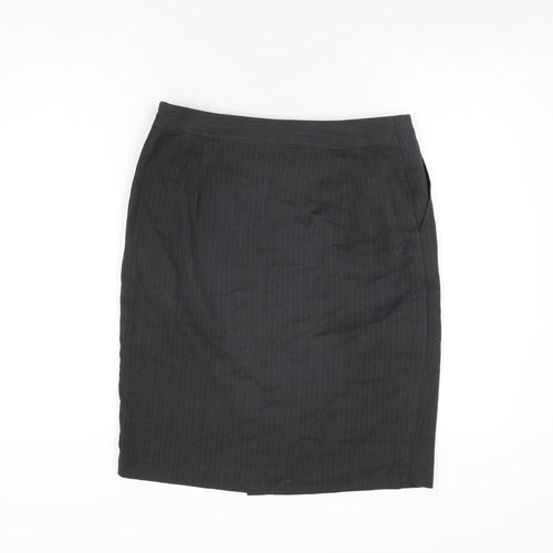 NEXT Womens Grey Polyester Straight & Pencil Skirt Size 10 Zip