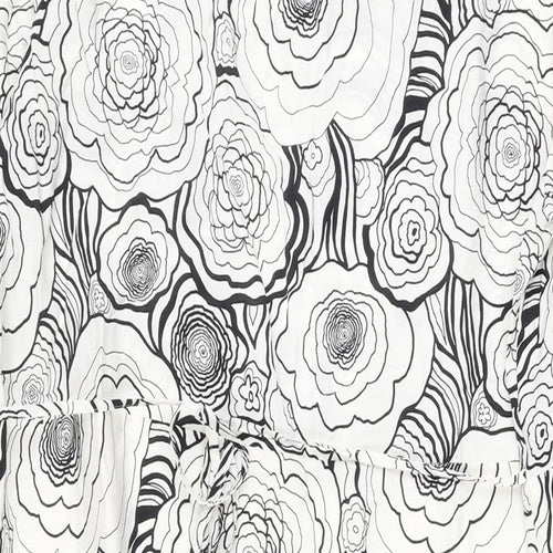 Marks and Spencer Womens White Floral Polyester Maxi Size 10 V-Neck Pullover