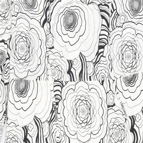 Marks and Spencer Womens White Floral Polyester Maxi Size 10 V-Neck Pullover