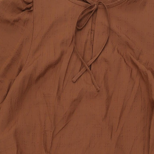 Marks and Spencer Womens Brown Modal A-Line Size 18 Round Neck Tie