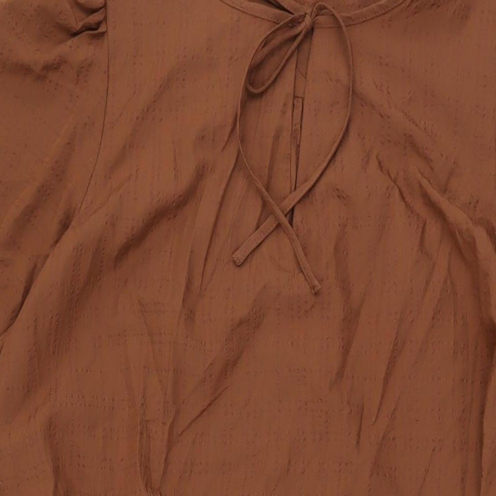 Marks and Spencer Womens Brown Modal A-Line Size 18 Round Neck Tie