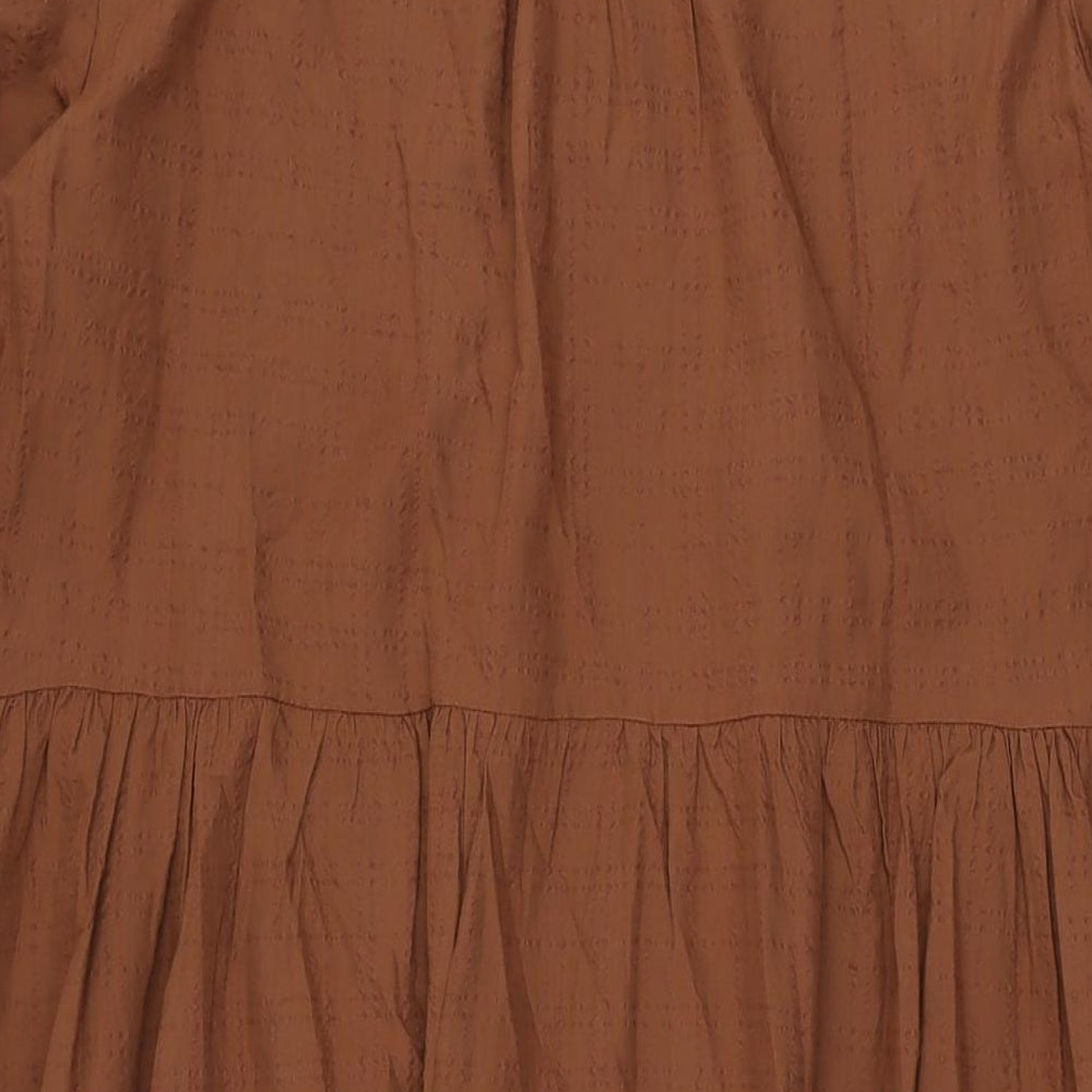 Marks and Spencer Womens Brown Modal A-Line Size 18 Round Neck Tie