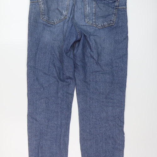 River Island Womens Blue Cotton Straight Jeans Size 10 L28 in Regular Button