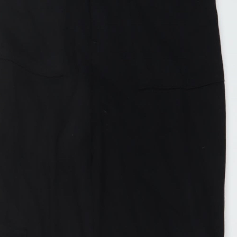 Boohoo Womens Black Cotton Cargo Trousers Size 4 L28 in Regular Button