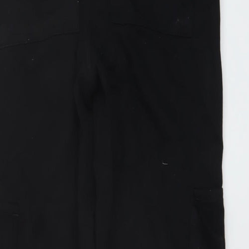Boohoo Womens Black Cotton Cargo Trousers Size 4 L28 in Regular Button