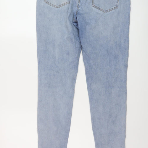 Denim & Co. Womens Blue Cotton Skinny Jeans Size 12 L28 in Regular Button