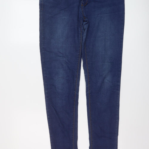 Denim & Co. Womens Blue Cotton Skinny Jeans Size 12 L32 in Regular Button