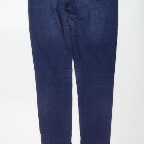 Denim & Co. Womens Blue Cotton Skinny Jeans Size 12 L32 in Regular Button