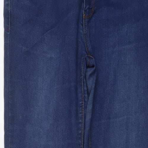Denim & Co. Womens Blue Cotton Skinny Jeans Size 12 L32 in Regular Button