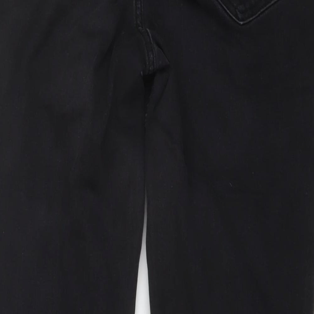 F&F Womens Grey Cotton Straight Jeans Size 14 L28 in Regular Button