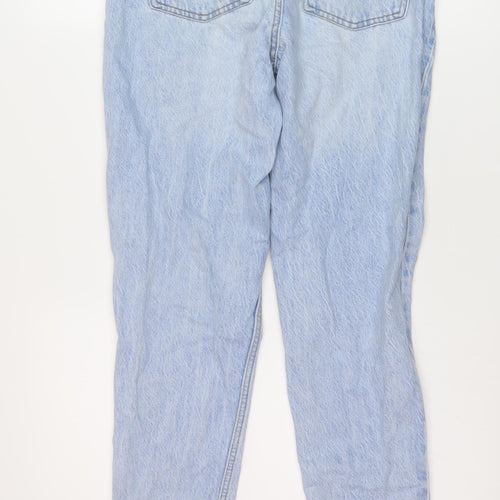 Denim & Co. Womens Blue Cotton Mom Jeans Size 4 L28 in Regular Button