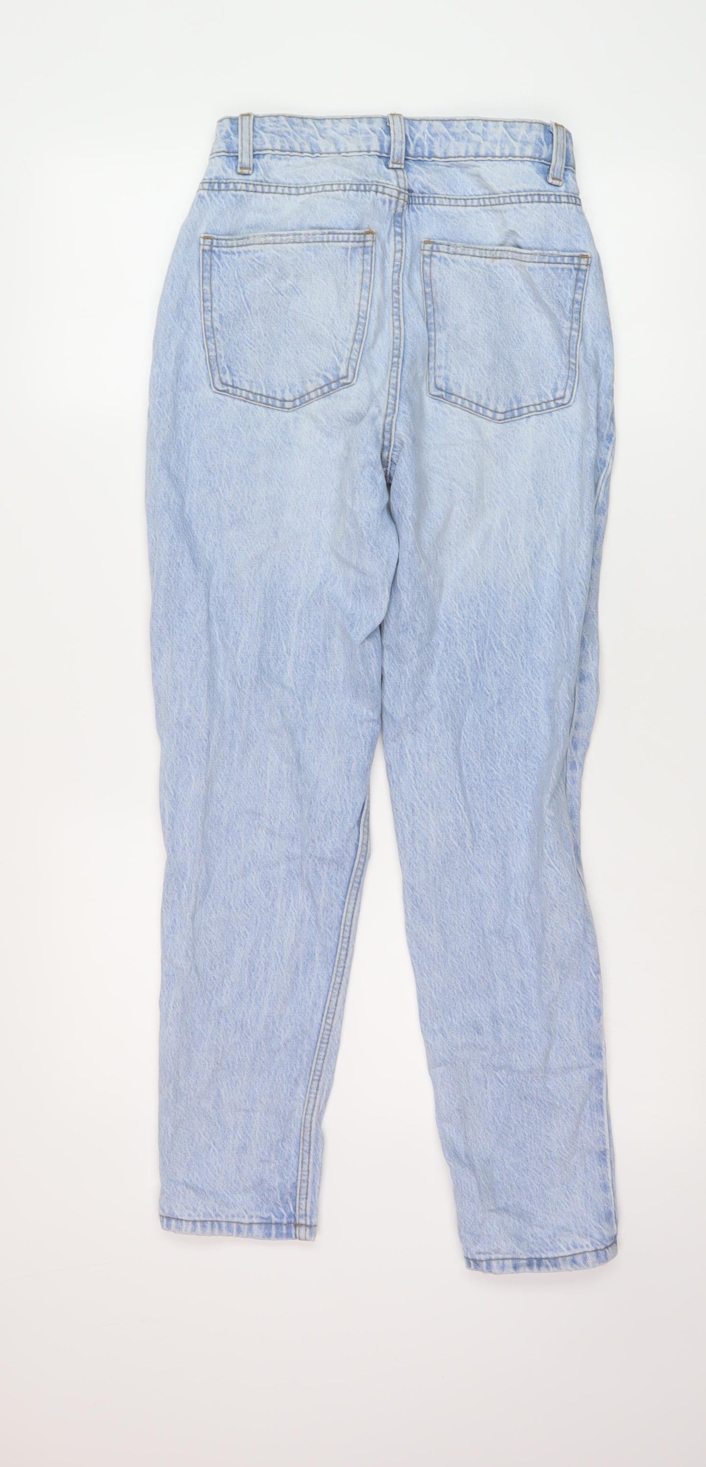 Denim & Co. Womens Blue Cotton Mom Jeans Size 4 L28 in Regular Button