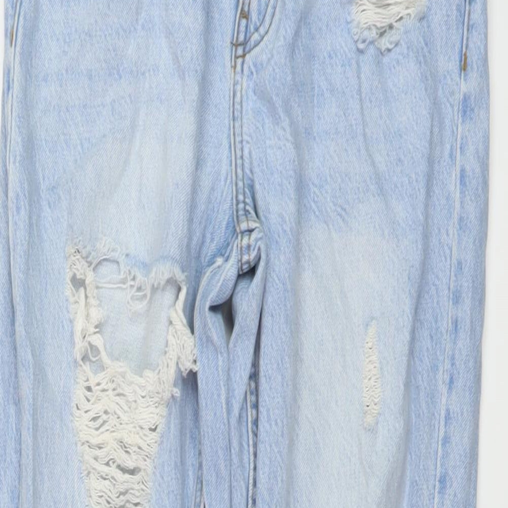 Denim & Co. Womens Blue Cotton Mom Jeans Size 4 L28 in Regular Button