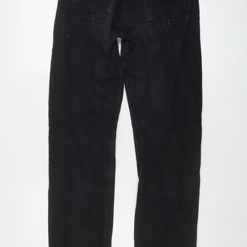 Levi's Mens Black Cotton Straight Jeans Size 30 in L30 in Regular Button