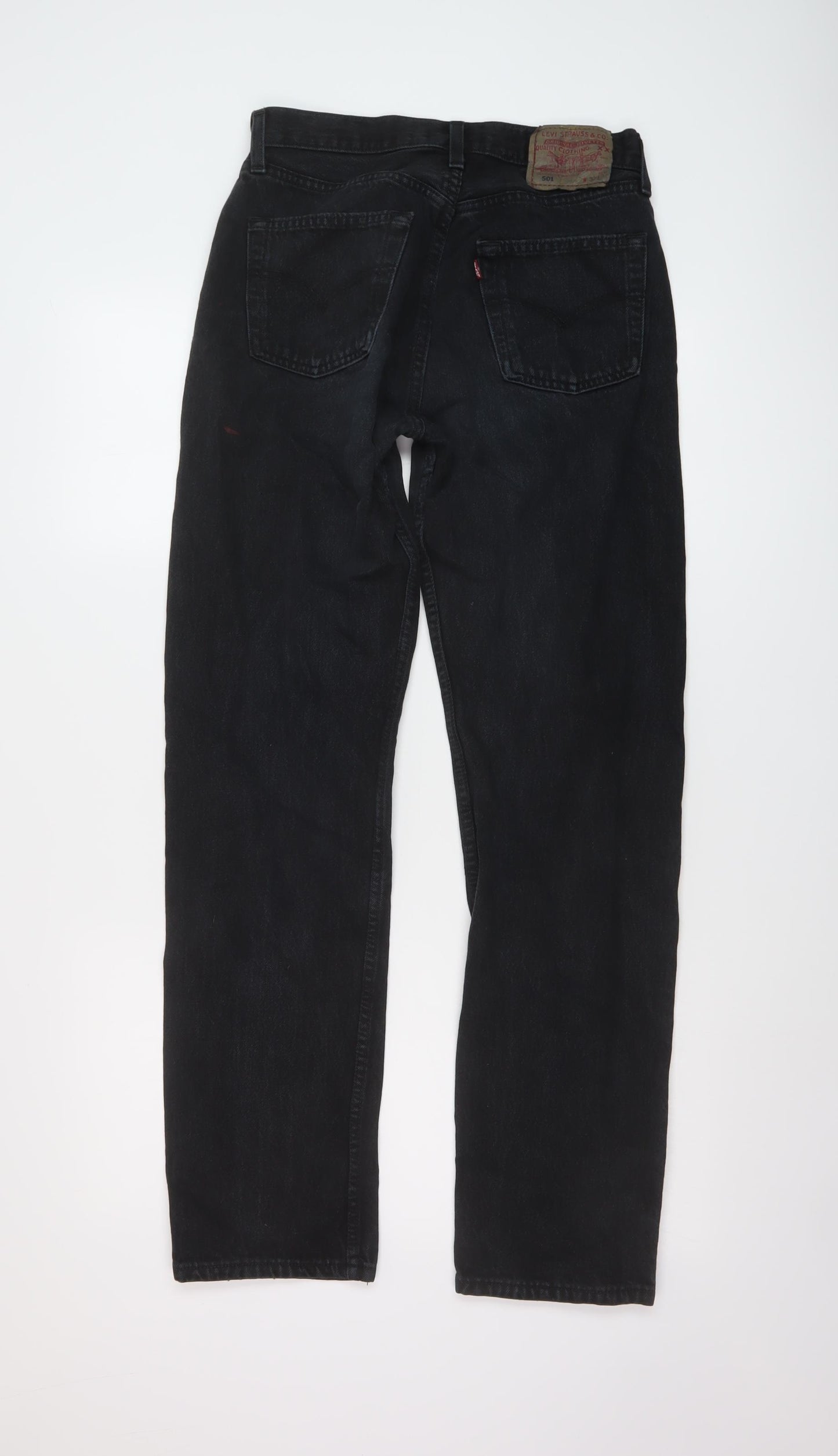Levi's Mens Black Cotton Straight Jeans Size 30 in L30 in Regular Button