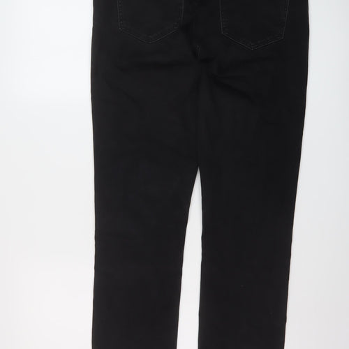 F&F Womens Grey Cotton Straight Jeans Size 14 L29 in Regular Button