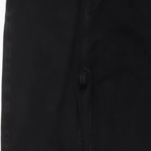 F&F Womens Grey Cotton Straight Jeans Size 14 L29 in Regular Button