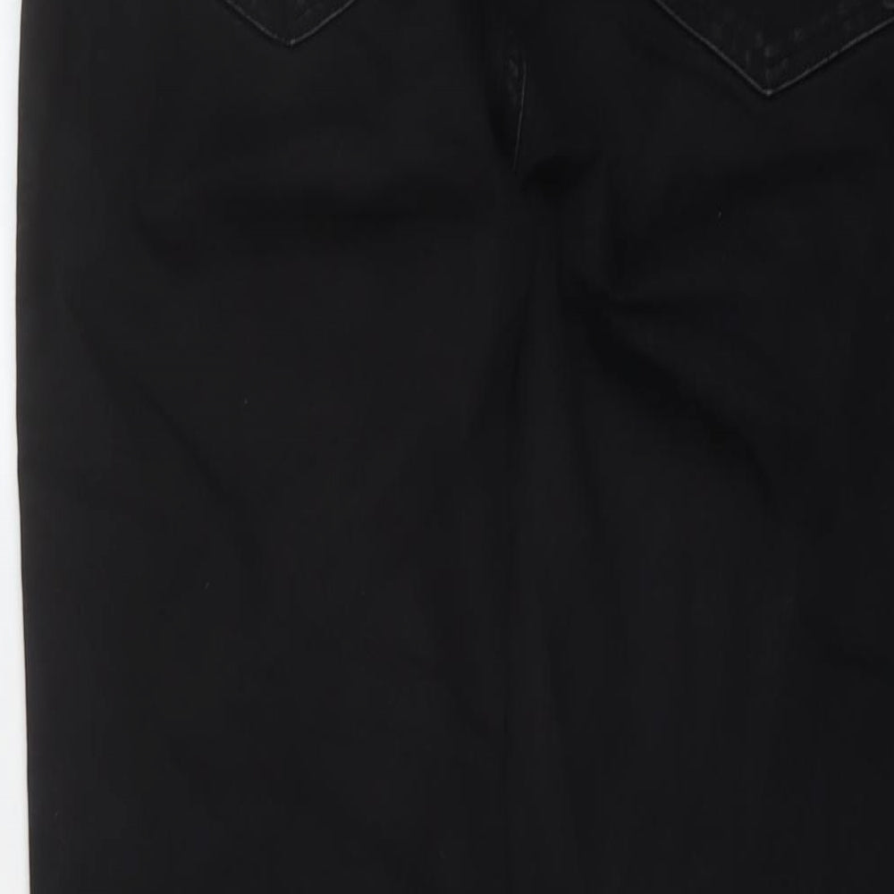 F&F Womens Grey Cotton Straight Jeans Size 14 L29 in Regular Button