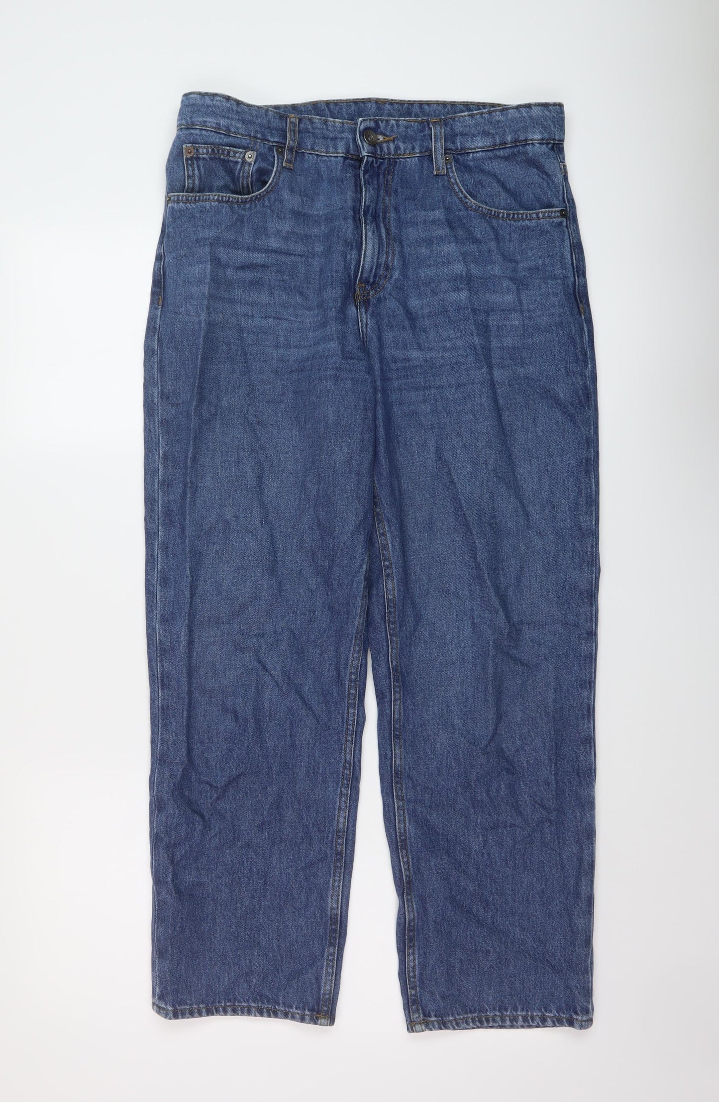 Jigsaw Womens Blue Cotton Mom Jeans Size 30 in L27 in Regular Button
