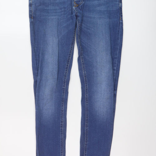 River Island Mens Blue Cotton Skinny Jeans Size 28 in L32 in Regular Button