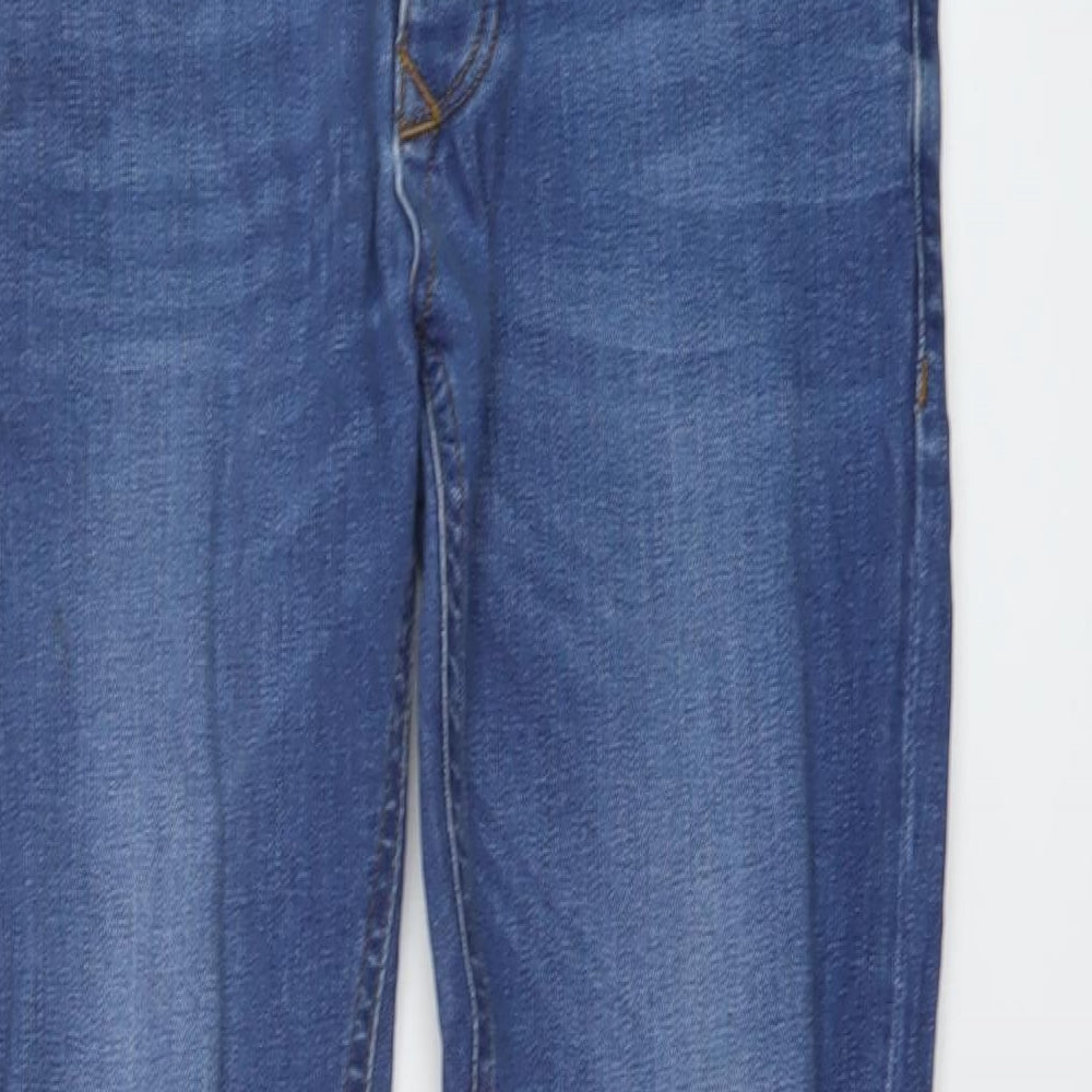 River Island Mens Blue Cotton Skinny Jeans Size 28 in L32 in Regular Button