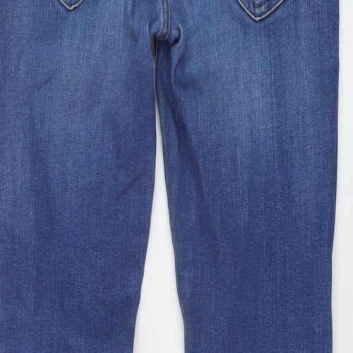 River Island Mens Blue Cotton Skinny Jeans Size 28 in L32 in Regular Button