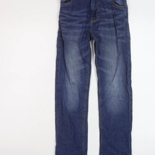 NEXT Boys Blue Cotton Straight Jeans Size 9 Months Regular Button