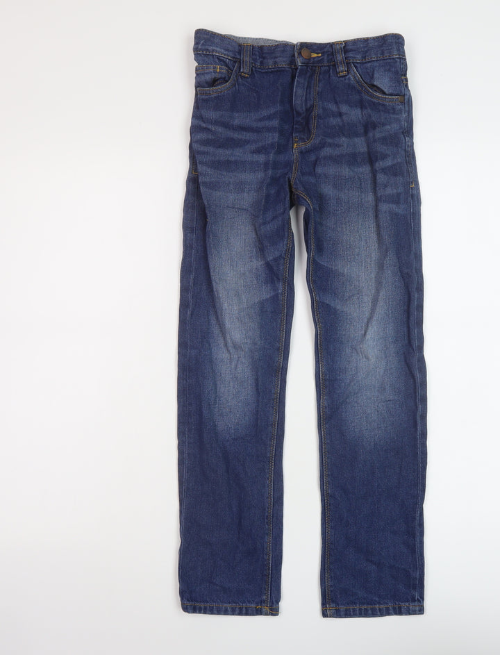 NEXT Boys Blue Cotton Straight Jeans Size 9 Months Regular Button