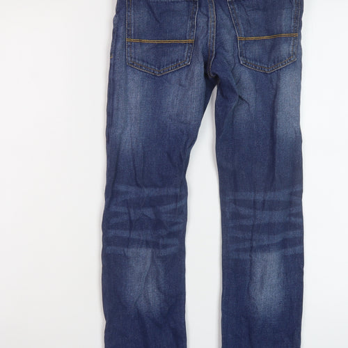 NEXT Boys Blue Cotton Straight Jeans Size 9 Months Regular Button