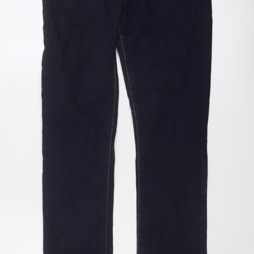NEXT Womens Blue Cotton Straight Jeans Size 10 L31 in Regular Button