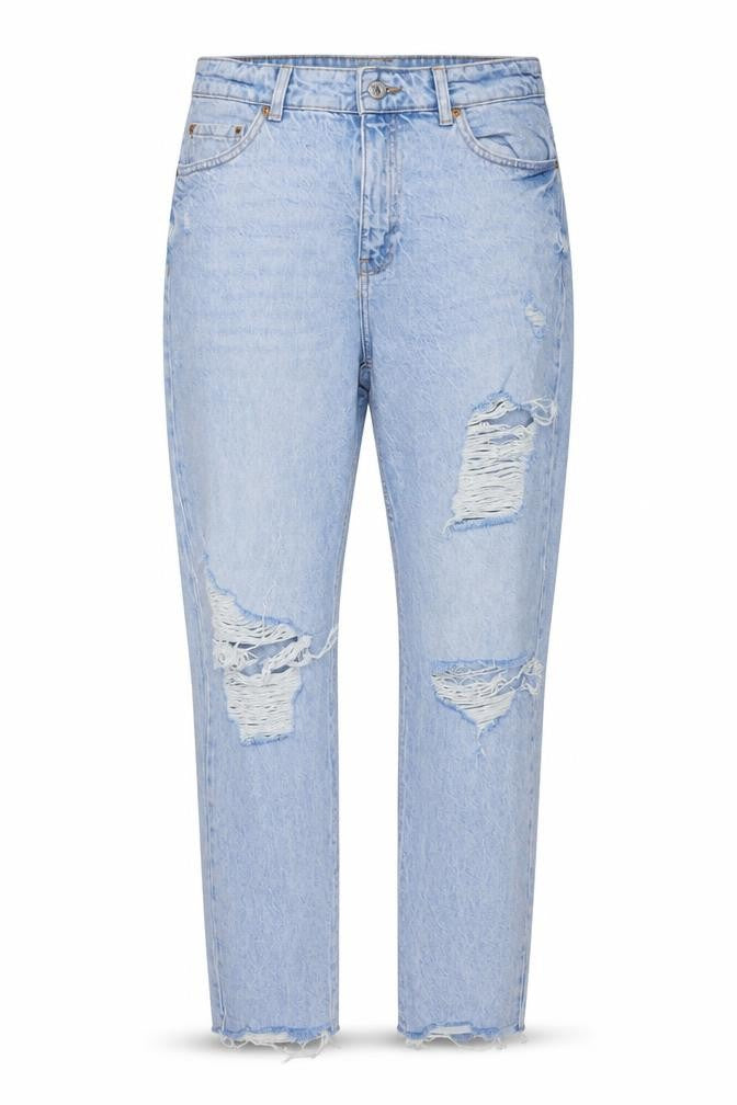 Denim & Co. Womens Blue Cotton Mom Jeans Size 10 L29 in Regular Button