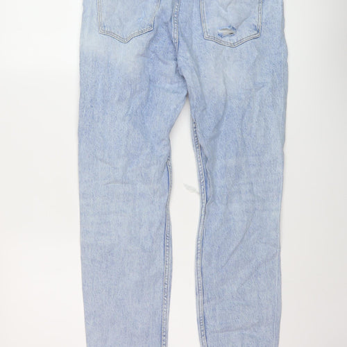 Denim & Co. Womens Blue Cotton Mom Jeans Size 10 L29 in Regular Button