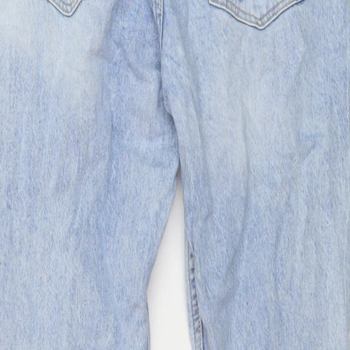 Denim & Co. Womens Blue Cotton Mom Jeans Size 10 L29 in Regular Button