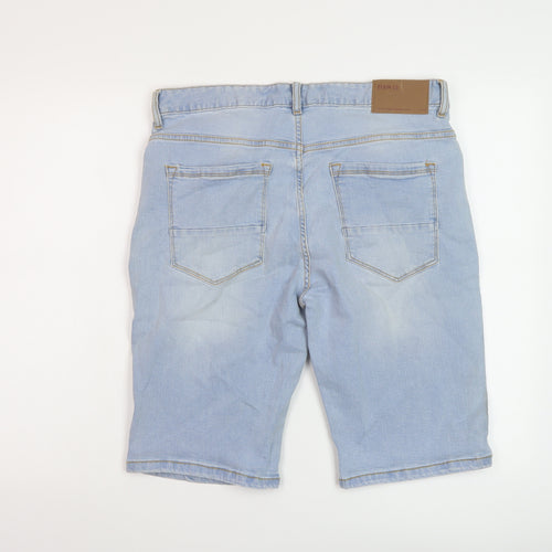 Denim & Co. Mens Blue Cotton Bermuda Shorts Size 34 in L12 in Slim Button
