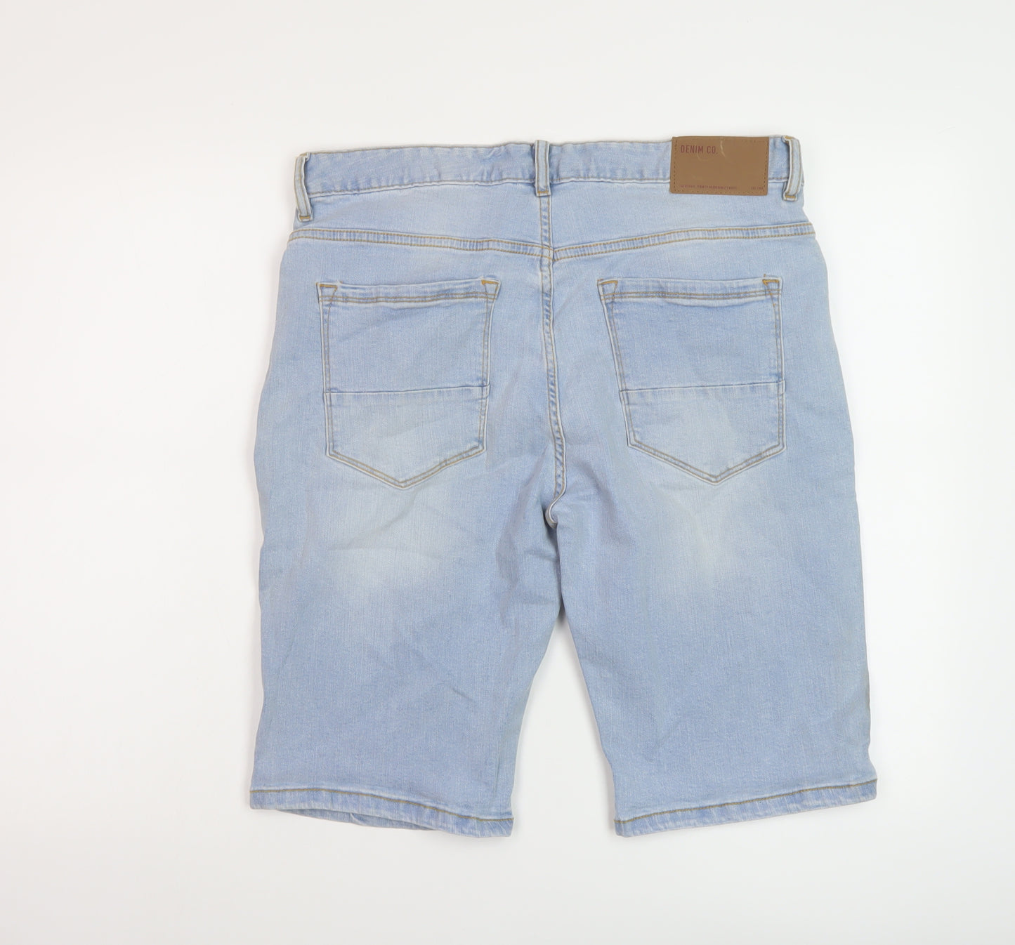 Denim & Co. Mens Blue Cotton Bermuda Shorts Size 34 in L12 in Slim Button