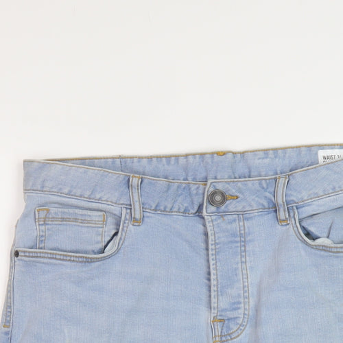 Denim & Co. Mens Blue Cotton Bermuda Shorts Size 34 in L12 in Slim Button