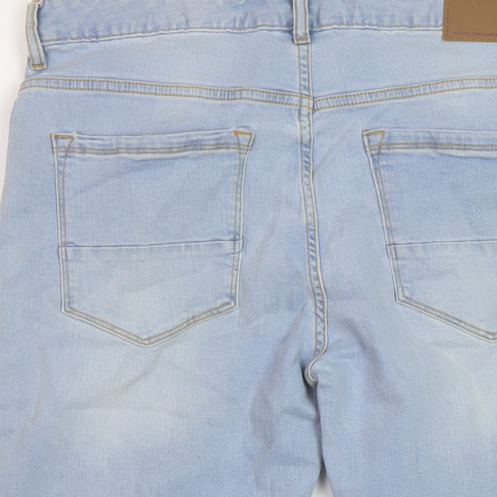 Denim & Co. Mens Blue Cotton Bermuda Shorts Size 34 in L12 in Slim Button