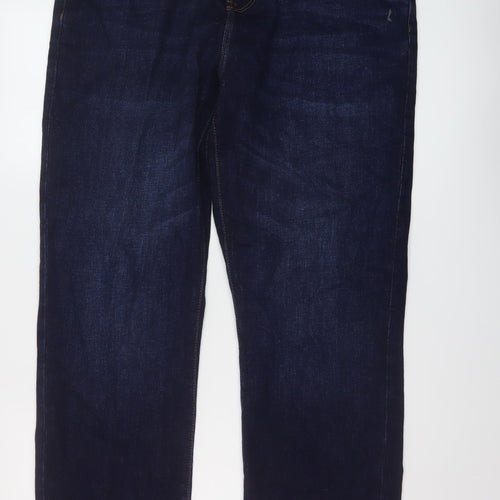 NEXT Mens Blue Cotton Straight Jeans Size 36 in L32 in Regular Button