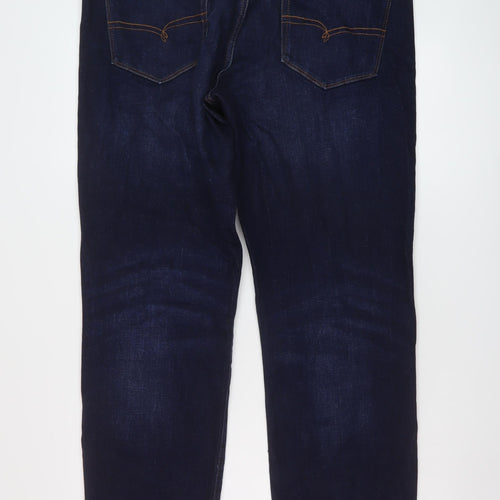 NEXT Mens Blue Cotton Straight Jeans Size 36 in L32 in Regular Button