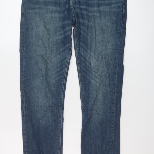 ASOS Mens Blue Cotton Skinny Jeans Size 30 in L32 in Regular Button