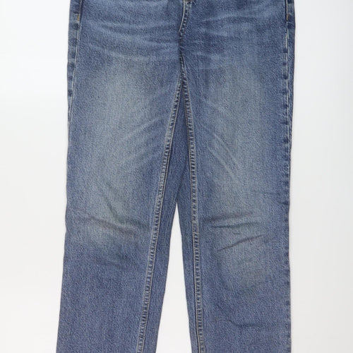 Topman Womens Blue Cotton Straight Jeans Size 26 in L26 in Regular Button