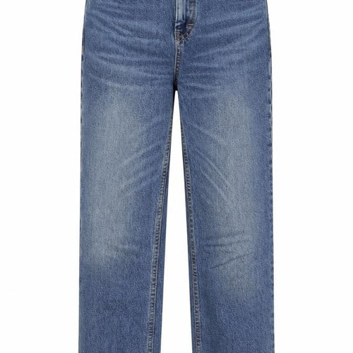 Topman Womens Blue Cotton Straight Jeans Size 26 in L26 in Regular Button