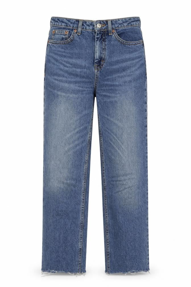Topman Womens Blue Cotton Straight Jeans Size 26 in L26 in Regular Button