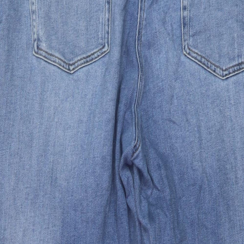 NEXT Womens Blue Cotton Cropped Jeans Size 18 L25 in Regular Button